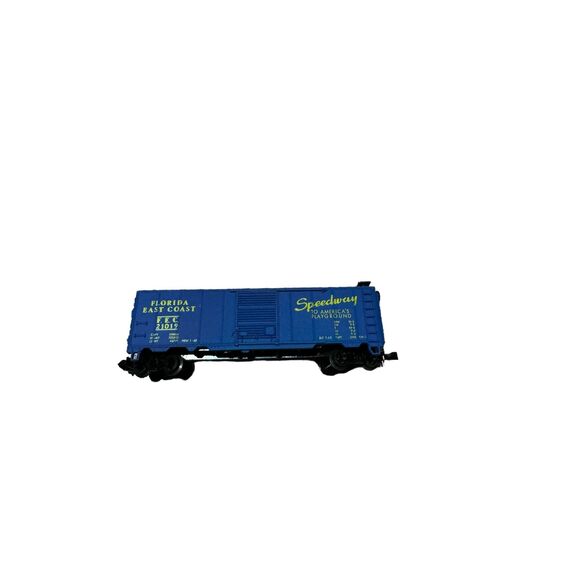 ATLAS NSCALE TRAIN CAR, FLORIDA EAST COAST SPEEDWAY BLUE BOX CAR. - Picture 3 of 9